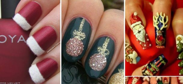 Nail art: rosso, glitter e idee creative per il Natale 2014 [FOTO]