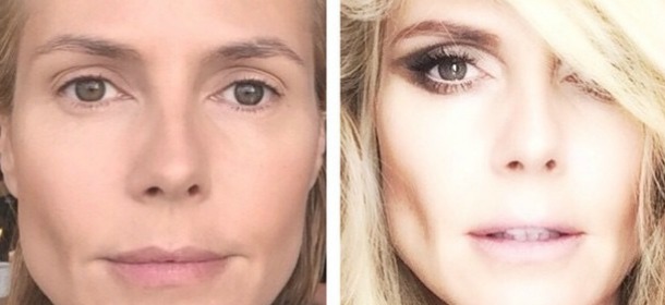 Heidi Klum "prima e dopo": la top si mostra senza trucco e senza inganno