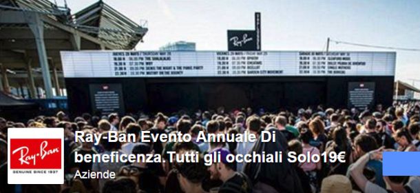 Ray-Ban, occhiali a 19 euro per un evento di beneficenza? L'ennesima bufala