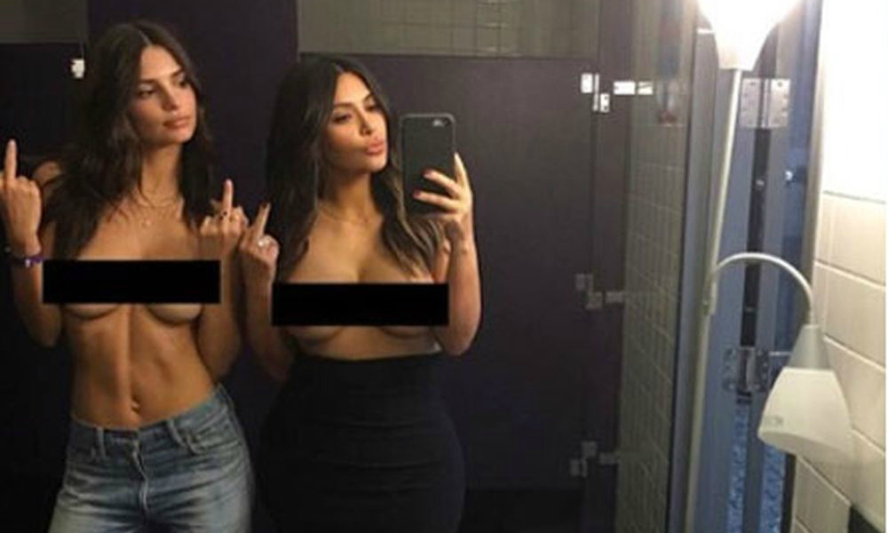 Kim Kardashian ed Emily Ratajkowski in topless