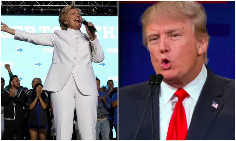 Hillary Clinton e Donald Trump: tailleur contro cappelli e cravatte