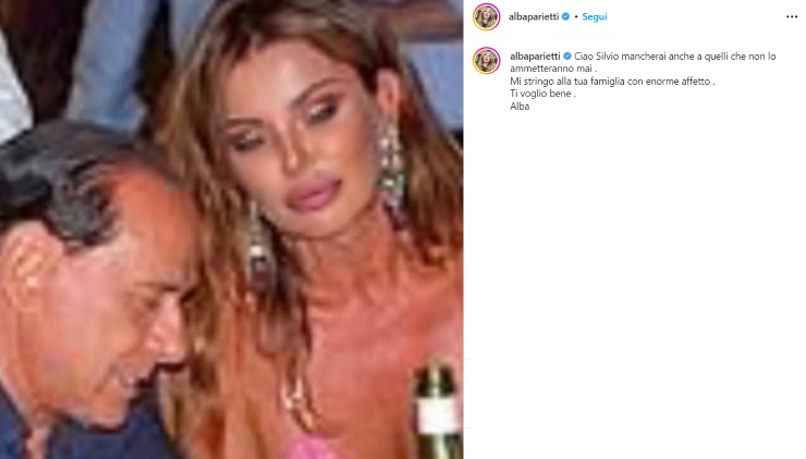 alba parietti silvio berlusconi ricordo instagram