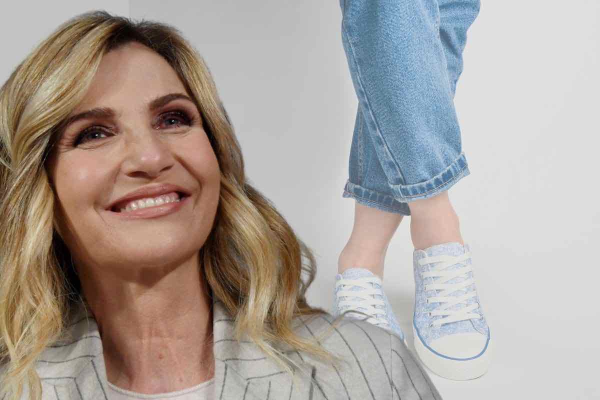 lorella cuccarini in jeans e sneakers