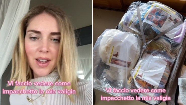 chiara ferragni come fa valigia