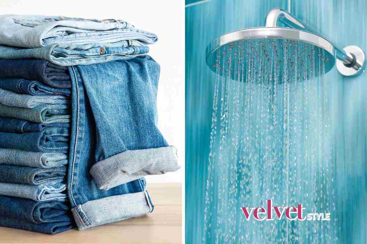 Jeans doccia, perché lavarli sotto la doccia